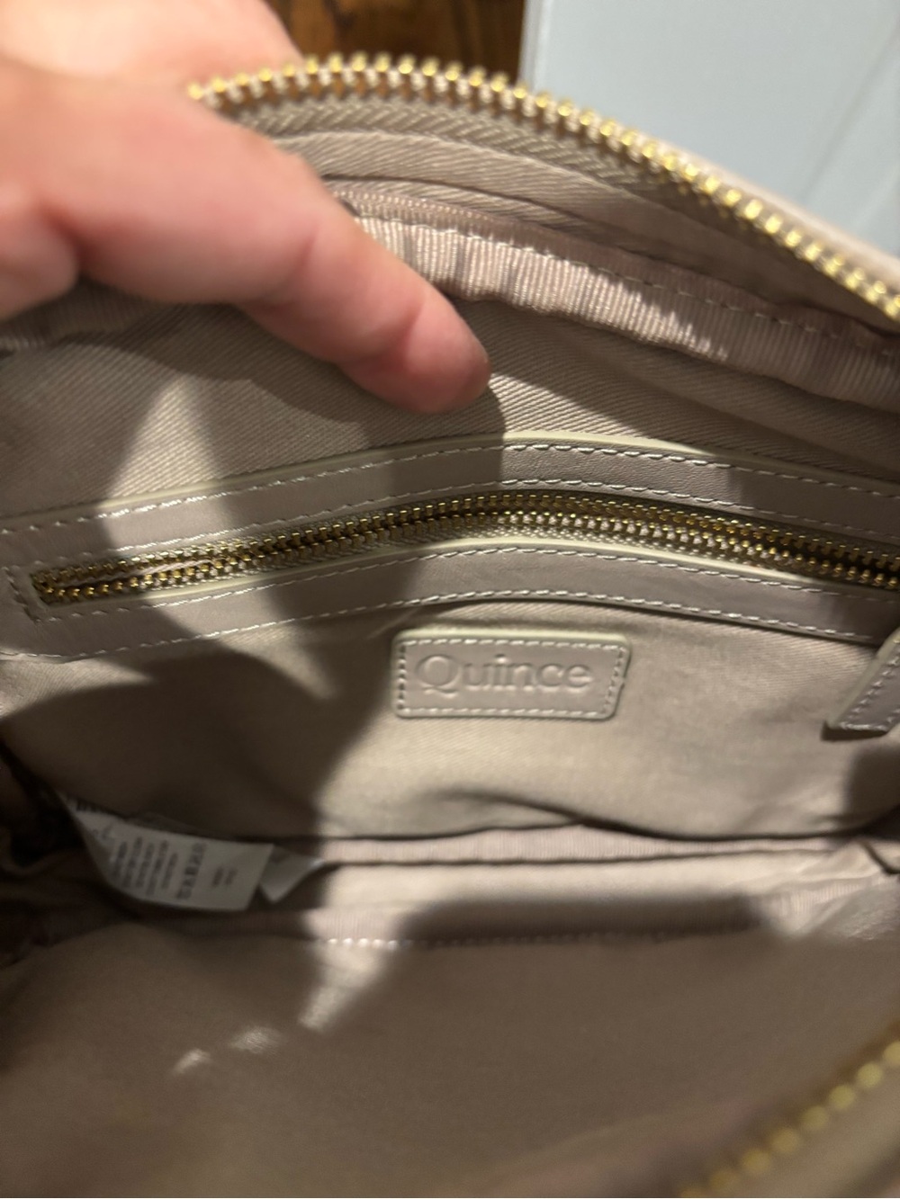 Tan Woven Crossbody Bag with Adjustable Strap. Quince. - Picture 3 of 5